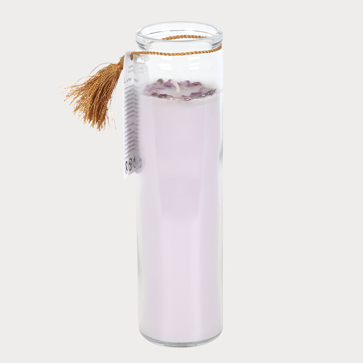 Blackberry Tube Candle with Amethyst Crystals – Light Your Path to Calm