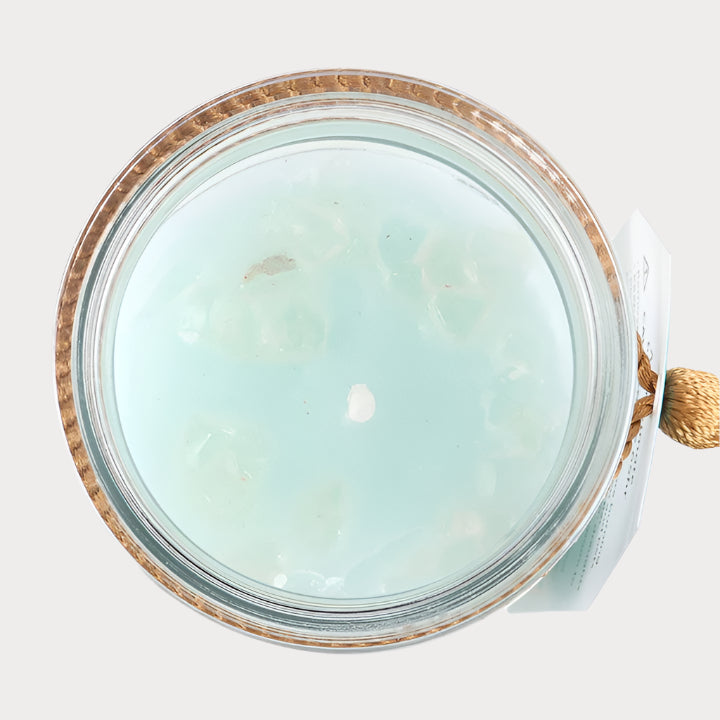 White Sage Tube Candle with Clear Quartz Crystals – Clear Your Mind, Manifest Your Best Life