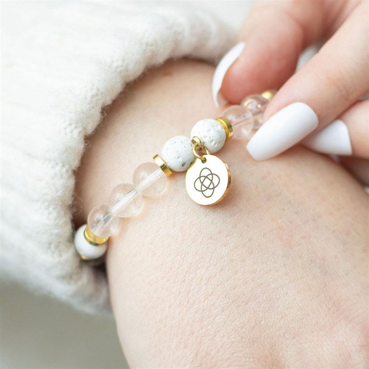 Friendship Clear Quartz Essential Oil Bracelet – Aromatherapy & Crystal Healing for Emotional Balance