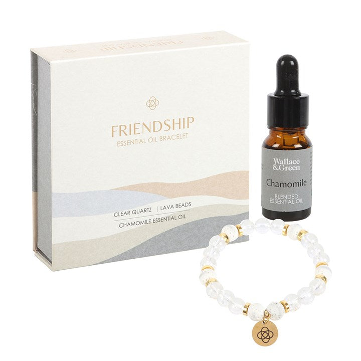 Friendship Clear Quartz Essential Oil Bracelet – Aromatherapy & Crystal Healing for Emotional Balance