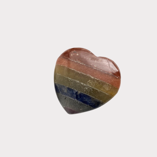 Mini 7 Chakra Crystal Heart – Love & Harmony 💖✨