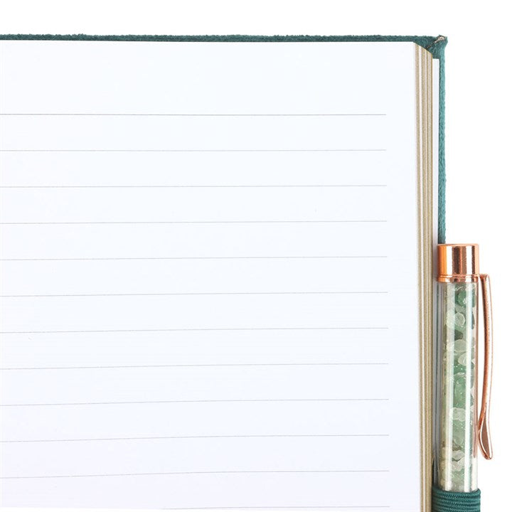 π° Book of Abundance Journal & Green Aventurine Crystal Pen