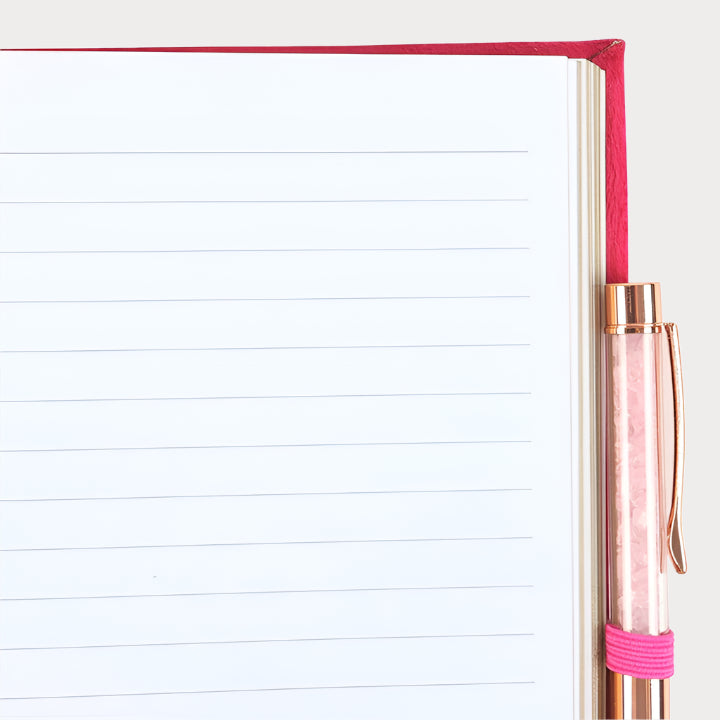 Book of Love Spells Journal with Rose Quartz Crystal Pen – Manifest Romance & Heartfelt Magic
