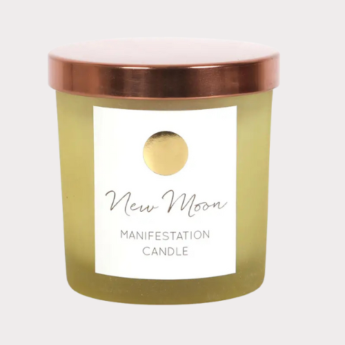New Moon Manifestation Candle β Wild Orange & Clear Quartz β¨π