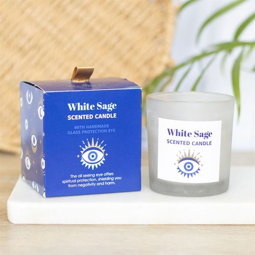 Sacred Tribe Protective Light β White Sage, Sodalite Crystals & All Seeing Eye Charm