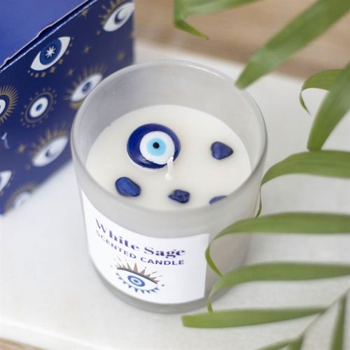 Sacred Tribe Protective Light β White Sage, Sodalite Crystals & All Seeing Eye Charm