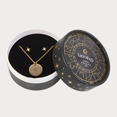 Astrology Wheel Earring & Necklace Set – Wear the Cosmos