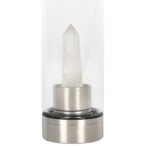 โจ Clear Quartz Energising Glass Water Bottle โ Pure Clarity in Every Sip