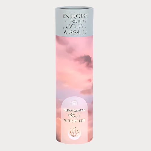 💧 Clear Quartz “Energise Your Body & Soul” Crystal Glass Water Bottle