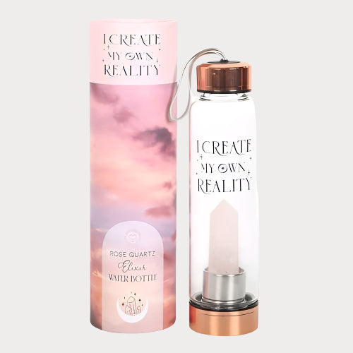 Rose Quartz “Create My Own Reality” Crystal Water Bottle