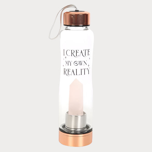 Rose Quartz “Create My Own Reality” Crystal Water Bottle