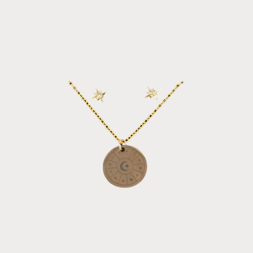Astrology Wheel Earring & Necklace Set – Wear the Cosmos