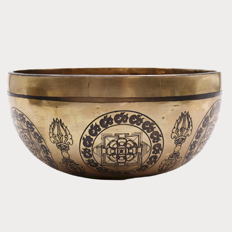 Tibetan Healing Engraved Bowl – 5 Buddhas (21cm)