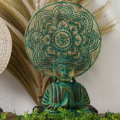 🌿 Buddha Feng Shui Set – Green (Buddha Knot Design) 🌿