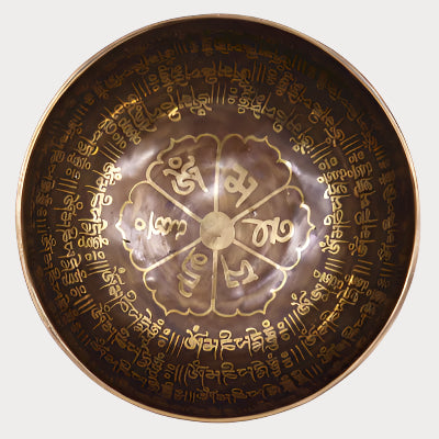 🌿 Tibetan Healing Engraved Bowl – Mantra (16cm) 🌿