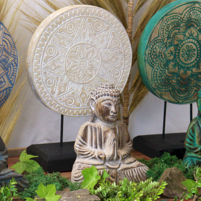 šæ Buddha Feng Shui Set ā Classic Mandala (Natural Wood Finish) šæ