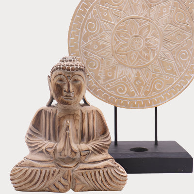šæ Buddha Feng Shui Set ā Classic Mandala (Natural Wood Finish) šæ