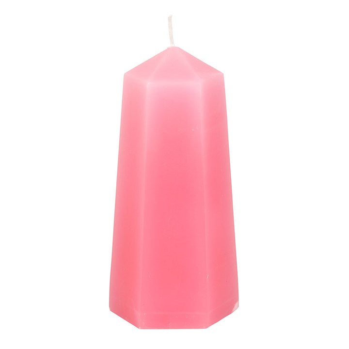 Love Crystal Candle with Rough Rose Quartz