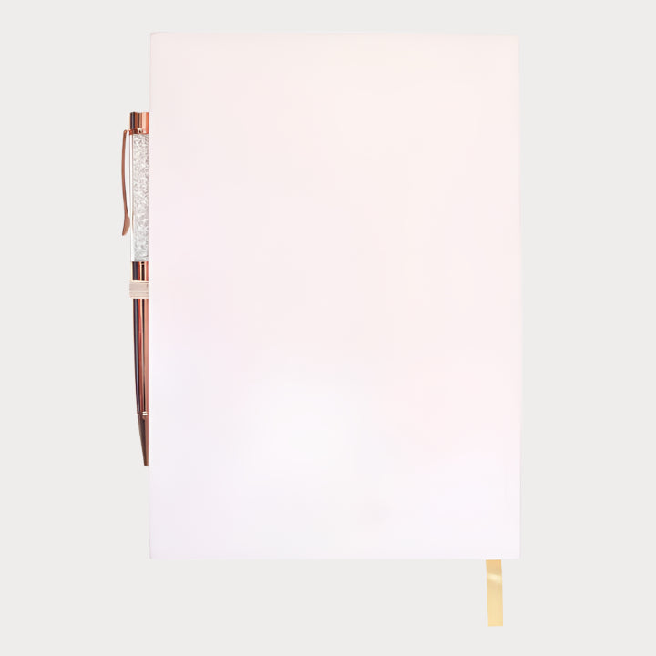 Luna Moth Daily Reflection Journal with Clear Quartz Pen – Manifest Clarity, Embrace Inner Guidance