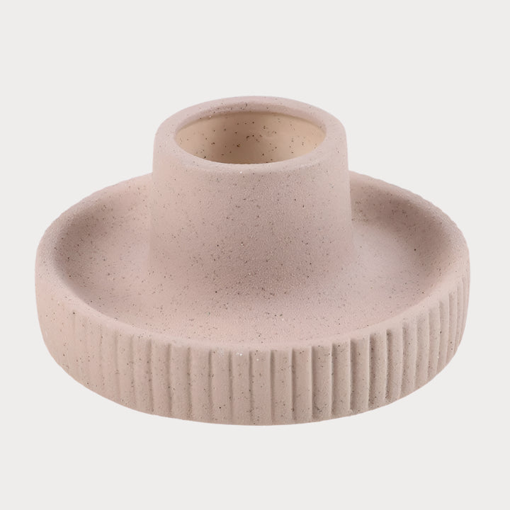 🌫️ Greige Ribbed Ceramic Smudge Bowl