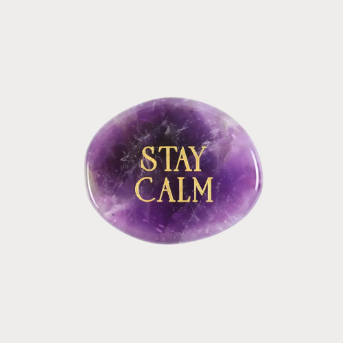 Stay Calm Amethyst Crystal Palm Stone