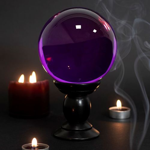 Large Purple Crystal Ball on Stand – Divination & Mystical Décor