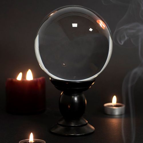 Large Clear Crystal Ball on Stand – Divination & Mystical Decor