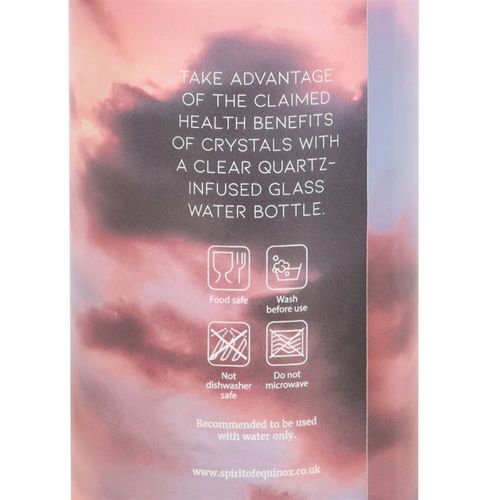 💧 Clear Quartz “Energise Your Body & Soul” Crystal Glass Water Bottle