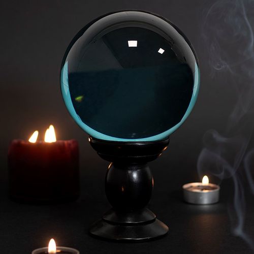 Large Teal Crystal Ball on Stand – Mystical Divination & Decorative Accent