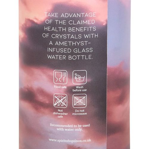 🔮 Amethyst “Set Your Intention” Crystal Glass Water Bottle