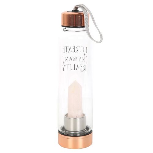 Rose Quartz “Create My Own Reality” Crystal Water Bottle