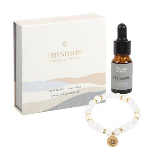 Friendship Clear Quartz Essential Oil Bracelet – Aromatherapy & Crystal Healing for Emotional Balance