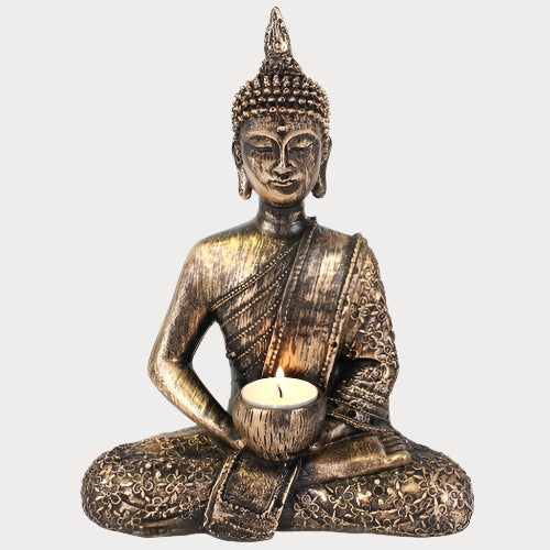 Sitting Thai Buddha Tealight Holder for Tranquil Spaces