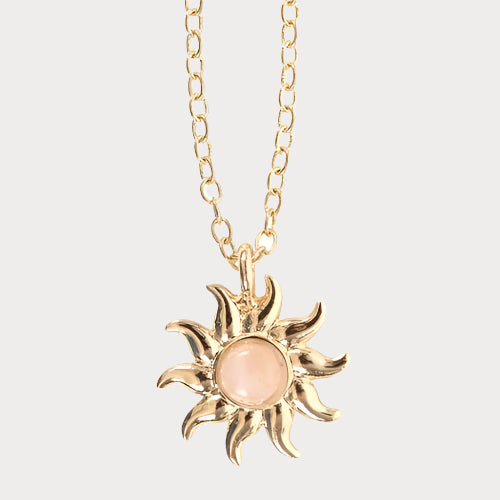 The Sun Celestial Rose Quartz Necklace – A Gift of Love, Light & Radiance
