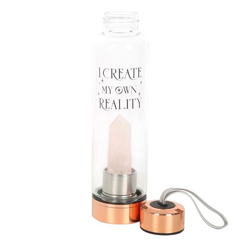 Rose Quartz “Create My Own Reality” Crystal Water Bottle