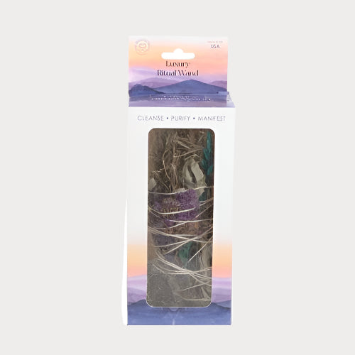 🔥 6in Ritual Wand Smudge Stick with Rosemary, Sage & Aventurine