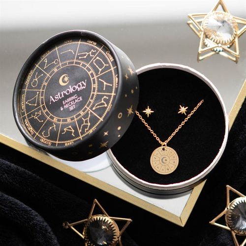Astrology Wheel Earring & Necklace Set – Wear the Cosmos