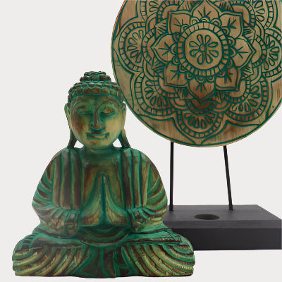 🌿 Buddha Feng Shui Set – Green (Buddha Knot Design) 🌿