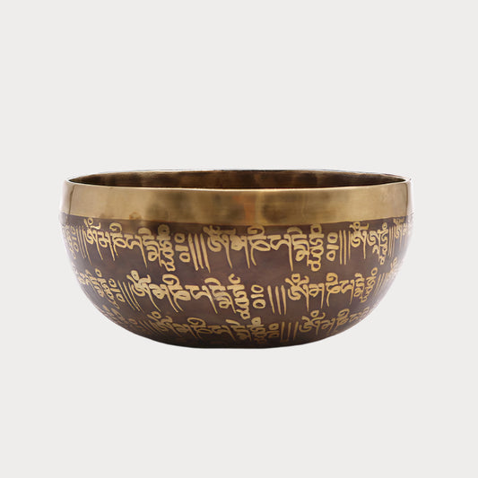 🌿 Tibetan Healing Engraved Bowl – Mantra (16cm) 🌿